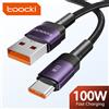 Toocki 6A Cavo USB Tipo C per Xiaomi POCO Samsung Huawei 100W Caricatore di ricarica rapida Cavo dati USB C Cavo TypeC per Realme OPPO