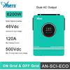 Anern 6.2KW 4.2KW 3KW 1.6KW Inverter ibrido Off Grid Doppia uscita CA MPPT 120A su rete Inverter solare 48V 24V 12V 230V PV 500Vdc