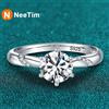 NeeTim Anello Moissanite da 1 ct - 3 ct in argento sterling 925 con diamante placcato oro Fede nuziale di fidanzamento Gioielleria raffinata per le donne