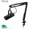 FIFINE Kit microfono XLR dinamico FIFINE con braccio braccio per Mixer, Set microfono USB da gioco con RGB, controllo del Volume per PC PS5/4 amplificatore AM8T