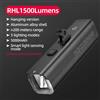 ROCKBROS Luce per bicicletta IPX6 Tipo-c Luce per bici ricaricabile LED Faro per ciclismo Torcia 400/800/1000/1500LM Luci anteriori