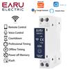 EARU Tuya WiFi Smart Circuit Breaker MCB Timer Relay 1P + N 63A Power Energy kWh Voltage Current Meter Voice Remote Control Switch Home