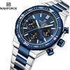 NAVIFORCE Orologio alla moda da uomo Orologio da polso classico al quarzo impermeabile di lusso in acciaio inossidabile di alta qualità Orologio da uomo con quadrante grande