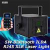 Yuer NUOVO 5W Bluetooth APP ILDA Controllo Animazione Fascio Scanner Stage RGB Proiettore di luce laser DJ Disco Bar Club Party Xmas Show Lampada