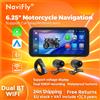 Navifly 6.25 "Touch Screen Portatile IP67 Impermeabile Moto Wireless Carplay Android Auto 1080P Drive Registratore LCD TPMS GPS