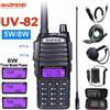 Baofeng UV 82 Walkie Talkie Reale 5W 8W Ham Radio Comunicador Dual PTT A Lungo Raggio 2 Vie Portatile FM Amateur Stazione Radio