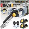 MELLWIN Motosega Elettrica Senza Spazzole da 8 Pollici 4500W, Utensile Elettrico per Taglio Legna e Potatura, Compatibile con Batteria Makita 18V