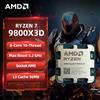AMD Processore AMD Ryzen 7 9800X3D, 100% Nuovo, CPU 9800X3D, Max 5.2GHz, TSMC 4nm, Cache L3 96MB, 8-Core 16-Thread, Processore per Gaming DDR5