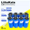 liitokala Batteria LiFePO4 Liitokala 3.2V 50Ah 60145 al Litio Ferro Fosfato per Energia Solare Off-Grid, Auto, Golf Cart, Campeggio 12V 24V