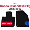 Wielganizator Tappetini anteriori in velluto per Honda Civic VIII (UFO) hatchback (2006-2012) - Nero (2 pezzi) set di tappetini anteriori per auto