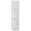 VASAGLE Libreria VASAGLE, scaffale a 3 livelli, scomparti aperti, 24 x 20 x 94,8 cm, per soggiorno, studio, camera da letto, bianco nuvola