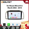 OSSURET Autoradio per Nissan March Micra K12 2002-2010 Wireless Carplay Android Auto GPS Stereo RDS Autoradio 4G DSP di Snapdragon 6115