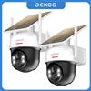 Dekco 2/3/4 pezzi Telecamera WiFi solare 3MP 100% senza fili 5000mAh Batteria Telecamera di sicurezza audio bidirezionale Telecamera CCTV PTZ wireless