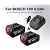 Batteria originale per Bosch GBA 18V 6.0Ah Professional agli ioni di litio con LED per caricabatterie Bosch 18V, sostituzione BAT609G BAT622 BAT618G