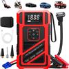 Avviatore d'Emergenza Portatile 4-in-1 con Batteria 1800*4, Compressore d'Aria 150PSI, Gonfiatore Intelligente e Pompa d'Aria