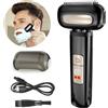 HATTEKER Rasoio Elettrico a 4 Lame Lavabile con Display Digitale, Rasoio a Movimento Alternato per Uso Domestico, Regolabarba per Uomo, Trimmer per Peli del Viso