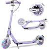 NONE Monopattino Pieghevole per Adulti con Ruote Grandi da 200mm, Due Ruote Illuminate e Freno a Disco, Skateboard Omologato per Strada