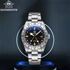 ADDIESDIVE Orologio al quarzo GMT da uomo di lusso 200 m impermeabile super luminoso in acciaio inossidabile analogico con vetro a bolle AD2036