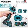 Yofidra Forbici elettriche per potatura YOFIDRA 32mm senza spazzole, 2 velocità, senza fili, per alberi da frutto, compatibili con batteria Makita 21V.