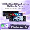 MEKEDE Autoradio multimediale 1DIN con schermo touch HD da 5,2 pollici/6,86 pollici, lettore MP5 universale con Bluetooth, radio FM stereo, porta USB Type-C, Carplay wireless, Android Auto, spedizione UE in
