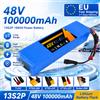 Batteria agli ioni di litio 13S2P 48V 100Ah 100000mAh con BMS 250W 350W 500W 750W 1000W per E-bike, Bicicletta Elettrica, Scooter, Include Caricabatterie Gratuito 54.6V e Connettori XT60 XT30 T Plug