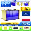 PWOD Batteria al Litio LiFePO4 3.2V 320AH con Fissaggio a Compressione, Ricaricabile, 8000+ Cicli, Fai-da-te 12V 24V 48V per Camper, Campeggio, Accumulo di Energia Solare, Disponibile in Magazzino UE