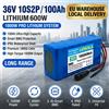 Batteria agli Ioni di Litio 36V 100Ah 100000mAh 10S2P, Pacco Batteria Ricaricabile 18650 con BMS Intelligente per E-Scooter, E-Bike, Sedia a Rotelle Elettrica