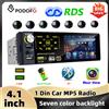 podofo Autoradio Podofo 1Din con Schermo Touch da 4.1'', Lettore Multimediale, EQ, FM, AM, RDS, Bluetooth, Ricarica USB, AUX-in, SWC, Stereo per Auto