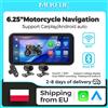 MEKEDE Schermo Touch da 6,25 Pollici per Moto con CarPlay/Android Auto, Navigatore IP67 Impermeabile, Sistema Operativo Linux, Dash Cam Anteriore e Posteriore 1080P, Doppio BT con Telecomando