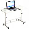 NONE Scrivanie con ruote, 65-87 cm, tavolo mobile regolabile in altezza, tavolo da letto, 80 x 40 cm, tavolo pieghevole per laptop, piano girevole a 180° per ufficio, soggiorno, camera da letto, bianco