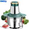 DWiusty Tritatutto Elettrico DWiusty 2L in Acciaio Inox, Processore Multifunzione per Verdure, Tritacarne e Frullatore da Cucina