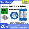 VariCore Batteria LiFePO4 8CS 16PCS VariCore 3.2V C40 20Ah 20000mAh con BMS integrato e viti di fissaggio per sistema solare, camper, barca, campeggio e backup di alimentazione