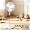 NONE Ventilatore da Terra Gadip LIBECCIO, Altezza Regolabile, 3 Pale, 3 Velocità, Ampia Oscillazione, Silenzioso, Bianco, Ventilatore Verticale per Camera da Letto, Soggiorno, Uso Domestico Interno