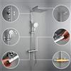 CECIPA max Colonna Doccia Auralum Con Rubinetto Termostatico, 38 ° Miscelatore In Ottone C, Soffione Doccia 25 × 25 Cm, Altezza Regolabile 102-125 Cm, Cromato