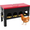 NONE Mangiatoia per Polli, Senza Sprechi, con Coperchio Bloccabile e Gambe Regolabili, Base Anti-Accumulo, in Metallo Zincato, Dispenser di Cibo per Pollaio, Adatta per Flock di Polli da Giardino