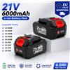 RYOBI Consegna Rapida UE, Batteria agli Ioni di Litio 21V 6000mAh, Pacco Batterie 18650 Celle 5S2P, Ricarica Rapida, Batteria Ricaricabile Sostitutiva per BL1815 BL1820 BL1830 BL1830B BL1840 BL1840B BL1850
