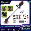 NONE Podofo 21V Tagliaerba Elettrico Multifunzione Senza Fili Pieghevole, Potente Rasaerba Elettrico con Display LED, 3 Lame e 2 Batterie per Tagliare Erba, Prati, Erbacce, Rifinitura in Giardino e Cortile