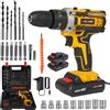 Betuyoo Kit trapano avvitatore a batteria 18V, 23 pezzi, 45Nm, trapano elettrico ad alta coppia, controllo a 2 velocità, luce di lavoro a LED, mandrino autoserrante da 3/8 pollici, per batteria DW 18V