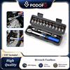 Podofo Set di 15 Pezzi Chiavi Dinamometriche per Bicicletta 1/4" 2-24Nm, Chiave Allen Bidirezionale, Attrezzo a Bussola, Chiave a Bussola Preimpostata, Strumento Professionale per Riparazione Bici,