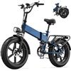 URLIFE Bicicletta Elettrica Pieghevole URLIFE T5 con Pneumatici Fat da 20 Pollici, Batteria Rimovibile 48V 13Ah, 7 Velocità, Sospensione Completa, Mountain Bike per Adulti