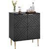 NONE Credenza con cassetti e scomparti, mobiletto laterale, armadio multiuso, mobiletto autoportante, mobiletto da soggiorno in legno e tessuto, nero, 39,9 cm x 73,7 cm x 87,6 cm