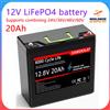 DAWEIKALA Batteria al Litio 12V 20Ah LiFePO4 a Ciclo Profondo Ricaricabile con BMS 20A per Energia Solare, Eolica, Marina, Ecoscandagli e Giocattoli Cavalcabili
