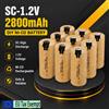 Batteria Ricaricabile SC ad Alta Capacità di Scarica 1.2V 2800mAh Sub-C al Nichel-Cadmio per Utensili Elettrici