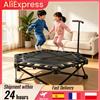 HGTUGO Trampolino Pieghevole, Letto Elastico per Bambini da Interno, Mini Trampolino Fitness con Maniglia Regolabile a 3 Livelli, Telaio in Acciaio, per Fitness Interno ed Esterno