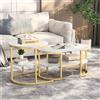 Anajqaqia Set di tavolini da caffè moderni a 2 pezzi da 80x46x41 cm, tavolini laterali per divano con ripiani portaoggetti, mobili salvaspazio per soggiorno e camera da letto