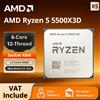 AMD Processore Desktop AMD Ryzen 5 5500X3D, 6C/12T, 4.0GHz, 96MB 3D V-Cache, AM4, Senza Dissipatore Incluso