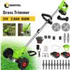 CONENTOOL Decespugliatore a Batteria 21V 1500W 15000RPM, Tagliaerba Elettrico da 6 Pollici con 5 Accessori di Taglio, Asta Telescopica e Ruota di Supporto per Erba, Erbacce, Bordi del Prato, Giardino,