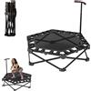NONE Trampolino Pieghevole, Mini Rebounder Portatile con Montaggio Rapido, Trampolino per Fitness Indoor e Outdoor con Maniglia Regolabile per Sicurezza, Facile da Riporre per Viaggi e Palestra Domestica