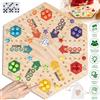 NONE Gioco di scacchi a doppia faccia con 36 biglie e 6 dadi, gioco da tavolo Flying Chess per 2-6 persone, gioco interattivo