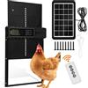 Portello Automatico Elettrico per Pollaio Solare con Telecomando, Timer Anti-Pizzicamento, Accessori per Pollaio e Animali Domestici